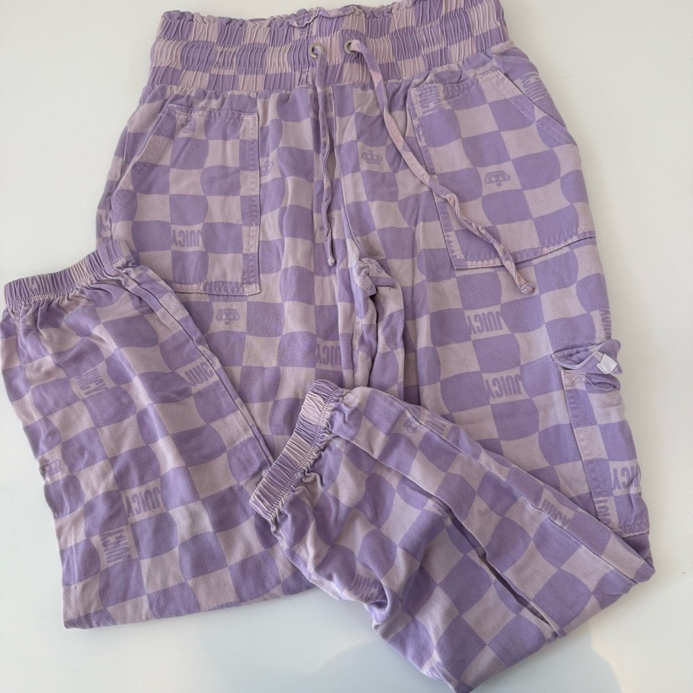 Y2K Juicy Couture Women's High-Rise Checkered Jogger Pants